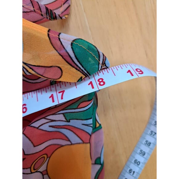 Marissa Olivia Orange Floral Boho Hippie Dress Women’s V-Neck Ruffle Small NWT - Picture 10 of 16